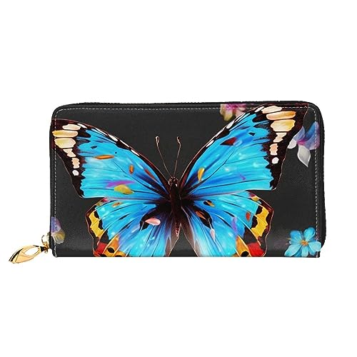 DOFFO Niagara Falls Print Leder Geldbörse Für Frauen Münzbörse Slim Zip Telefon Kleingeld Geldbörse Clutch Kartenhalter Fall Brieftasche, Schmetterling, Einheitsgröße von DOFFO