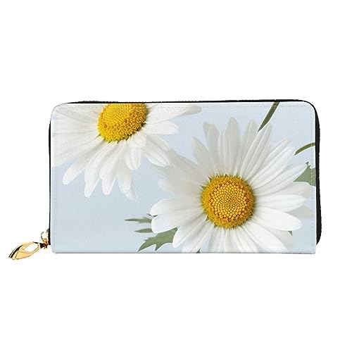 DOFFO Niagara Falls Print Leder Geldbörse Für Frauen Münzbörse Slim Zip Telefon Kleingeld Geldbörse Clutch Kartenhalter Fall Brieftasche, gänseblümchen, Einheitsgröße von DOFFO