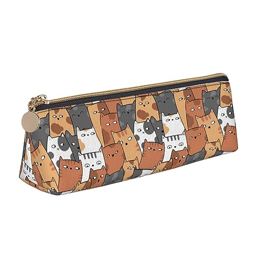 DOFFO Orange Katzen Gedruckt Nette Bleistift Fall Ästhetische Bleistift Beutel Spezielle Stift Fall Kleine Bleistift Tasche Langlebig Bleistift Box Reißverschluss Bleistift Fällen Für Frauen Büro von DOFFO