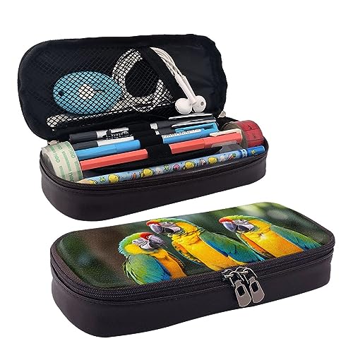 DOFFO Papageien Gedruckt Niedlich Bleistift Fall Ästhetische Bleistift Tasche Spezielle Stift Fall Kunstleder Bleistift Tasche Langlebig Bleistift Box Reißverschluss Federmäppchen Für Männer Frauen von DOFFO