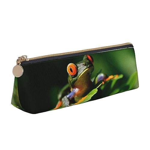 DOFFO Peace Frog Tree Printed Cute Pencil Case Aesthetic Pencil Pouch Special Pen Case Small Pencil Bag Durable Pencil Box Zipper Pencil Cases For Women Office Work And Study, weiß, Einheitsgröße von DOFFO