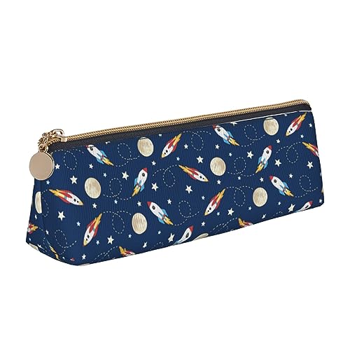 DOFFO Rocket In Space Gedruckt Niedlich Federmäppchen Ästhetische Bleistift Tasche Spezielle Stift Fall Kleine Bleistift Tasche Langlebig Bleistift Box Reißverschluss Bleistift Fällen Für Frauen Büro von DOFFO