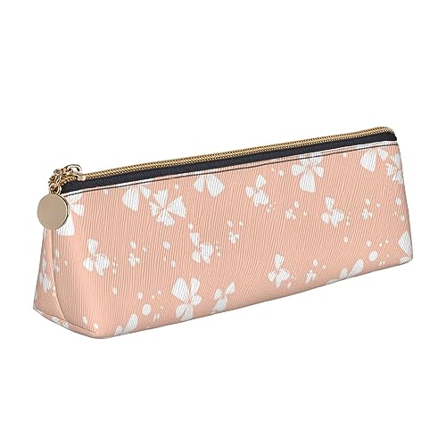 DOFFO Rosa Crushed Flower Printed Cute Pencil Case Aesthetic Pencil Pouch Special Pen Case Small Pencil Bag Durable Pencil Box Zipper Pencil Cases For Women Office Work And Study, Rosa zerquetschte von DOFFO