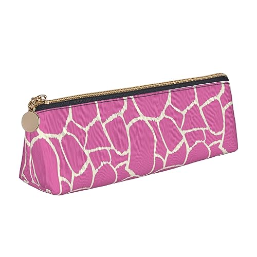 DOFFO Rosa Giraffe Textur Gedruckt Niedlich Bleistift Fall Ästhetische Bleistift Tasche Spezielle Stift Fall Kleine Bleistift Tasche Langlebig Bleistift Box Reißverschluss Bleistift Fällen Für Frauen von DOFFO