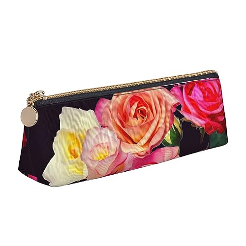 DOFFO Roses Farbige Bedruckte Nette Federmäppchen Ästhetische Bleistift Beutel Spezielle Stift Fall Kleine Bleistift Tasche Langlebig Bleistift Box Reißverschluss Bleistift Fällen Für Frauen Büro von DOFFO