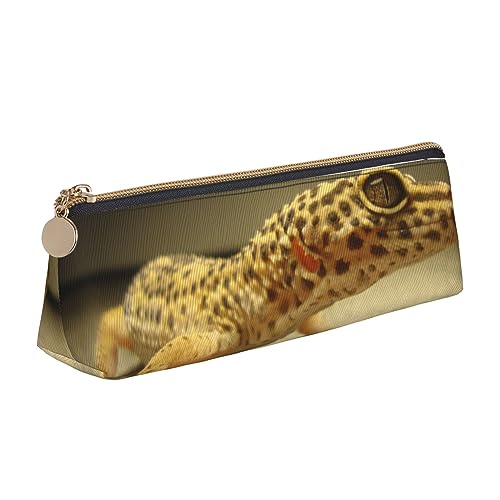 DOFFO Sand Leopard Gecko Gedruckt Niedlich Bleistift Fall Ästhetische Bleistift Tasche Spezielle Stift Fall Kleine Bleistift Tasche Langlebig Bleistift Box Reißverschluss Bleistift Fällen Für Frauen von DOFFO