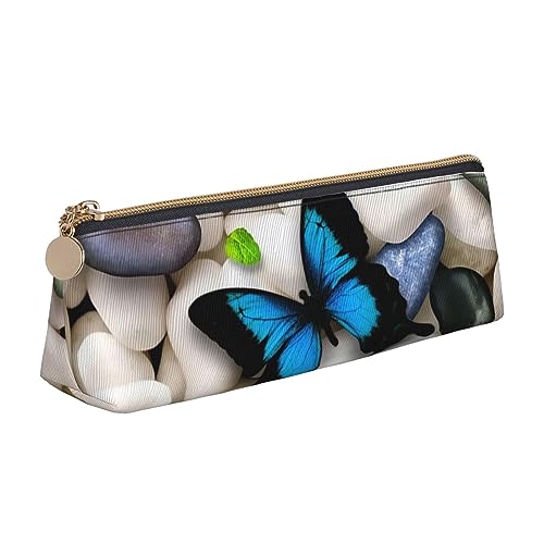 DOFFO Schmetterling Stein Stickerei Gemälde Gedruckt Niedlich Bleistift Fall Ästhetische Bleistift Tasche Spezielle Stift Fall Kleine Bleistift Tasche Langlebig Bleistift Box Reißverschluss von DOFFO