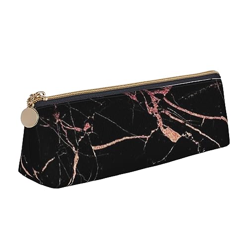 DOFFO Schwarz Rose Gold Marmor Gedruckt Niedlich Bleistift Fall Ästhetische Bleistift Tasche Spezielle Stift Fall Kleine Bleistift Tasche Langlebig Bleistift Box Reißverschluss Bleistift Fällen Für von DOFFO