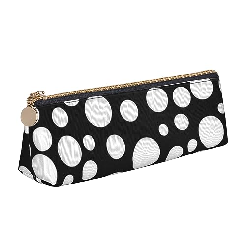 DOFFO Schwarz Und Weiß Polka Dot Gedruckt Niedlich Bleistift Fall Ästhetische Bleistift Tasche Spezielle Stift Fall Kleine Bleistift Tasche Langlebig Bleistift Box Reißverschluss Bleistift Fällen Für von DOFFO