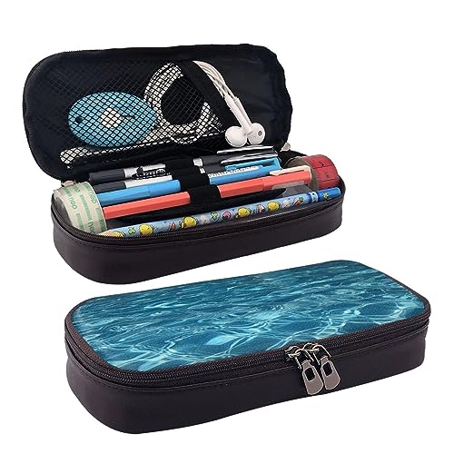 DOFFO Schwimmbad Wasser Gedruckt Niedlich Bleistift Fall Ästhetische Bleistift Tasche Spezielle Stift Fall Kunstleder Bleistift Tasche Langlebig Bleistift Box Reißverschluss Federmäppchen Für Männer von DOFFO