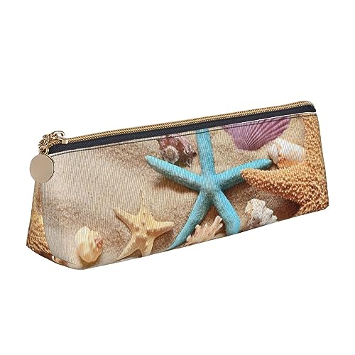 DOFFO Seashells Seestern Gedruckt Niedlich Bleistift Fall Ästhetische Bleistift Tasche Spezielle Stift Fall Kleine Bleistift Tasche Langlebig Bleistift Box Reißverschluss Bleistift Fällen Für Frauen von DOFFO