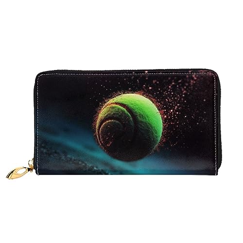 DOFFO Tie Dye Hippies Print Leder Brieftasche Für Frauen Geldbörse Slim Zip Telefon Kleingeld Geldbörse Clutch Kartenhalter Fall Brieftasche, Tennis-Design, Einheitsgröße von DOFFO