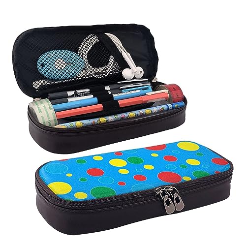 DOFFO Twister Polka Dots Printed Cute Pencil Case Aesthetic Pencil Pouch Special Pen Case Artificial Leather Pencil Bag Durable Pencil Box Zipper Pencil Cases For Men Women Office Work And Study, von DOFFO