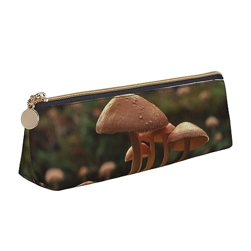 DOFFO Wild Mushroom Printed Cute Pencil Case Aesthetic Pencil Pouch Special Pen Case Small Pencil Bag Durable Pencil Box Zipper Pencil Cases For Women Office Work And Study, weiß, Einheitsgröße von DOFFO