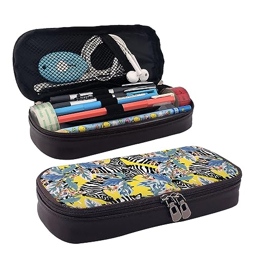 DOFFO Zebra Gedruckt Niedlich Bleistift Fall Ästhetische Bleistift Tasche Spezielle Stift Fall Kunstleder Bleistift Tasche Langlebig Bleistift Box Reißverschluss Bleistift Fällen Für Männer Frauen von DOFFO