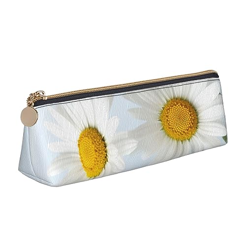 Daisy Printed Cute Pencil Case Aesthetic Pencil Pouch Special Pen Case Small Pencil Bag Durable Pencil Box Zipper Pencil Cases For Women Office Work And Study, weiß, Einheitsgröße von DOFFO