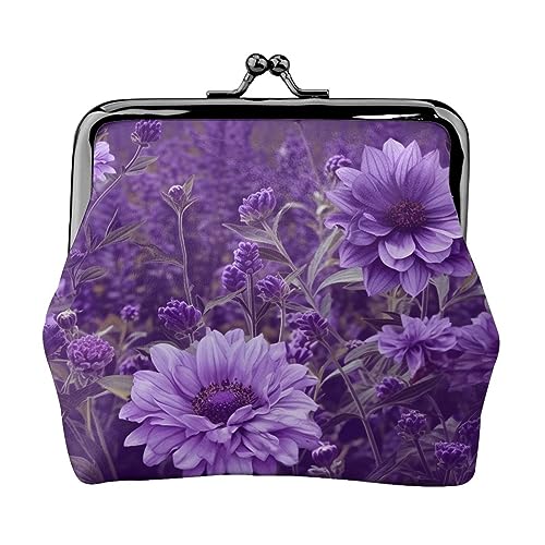 Eukalyptus Blätter Gedruckt Geldbörse Für Frauen Brieftasche Tasche Pu Leder Ändern Beutel Kiss-Lock Vintage Beutel, Violett/Blumenmuster, Einheitsgröße, Vintage von DOFFO