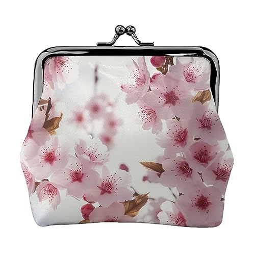 Garten Blühende Wildblumen Gedruckt Geldbörse Für Frauen Brieftasche Tasche Pu Leder Ändern Beutel Kiss-Lock Vintage Beutel, Cherry Blossom, Einheitsgröße, Vintage von DOFFO