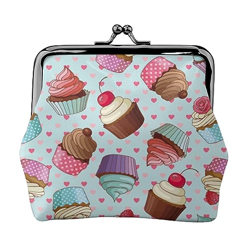 Kunst Libelle Gedruckt Geldbörse Für Frauen Brieftasche Tasche Pu Leder Ändern Beutel Kiss-Lock Vintage Beutel, Cupcake-Muster, Einheitsgröße, Vintage von DOFFO