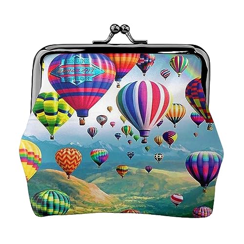 Pariser Dackel Gedruckt Geldbörse Für Frauen Brieftasche Tasche Pu Leder Ändern Pouch Kiss-Lock Vintage Beutel, Heißluftballons, Einheitsgröße, Vintage von DOFFO