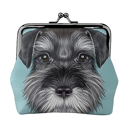 Pariser Dackel Gedruckt Geldbörse Für Frauen Brieftasche Tasche Pu Leder Ändern Pouch Kiss-Lock Vintage Beutel, Schnauzer Blau, Einheitsgröße, Vintage von DOFFO