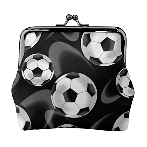 Paw Prints Kunst Gedruckt Geldbörse Für Frauen Brieftasche Tasche Pu Leder Ändern Tasche Kiss-Lock Vintage Beutel, Fußball Schwarz, Einheitsgröße, Vintage von DOFFO