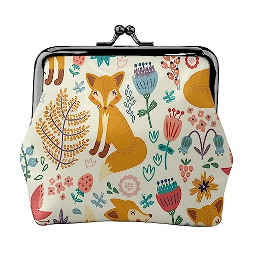 Paw Prints Kunst Gedruckt Geldbörse Für Frauen Brieftasche Tasche Pu Leder Ändern Tasche Kiss-Lock Vintage Beutel, Süßes Blumenmuster, Einheitsgröße, Vintage von DOFFO