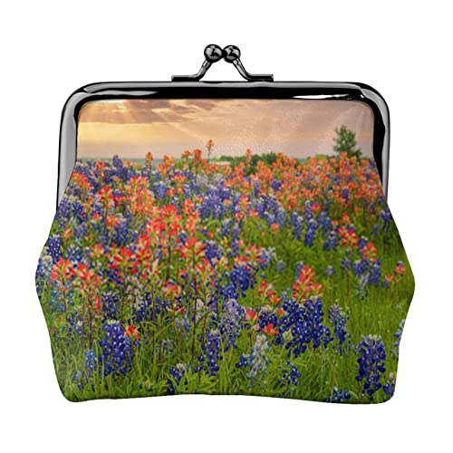 San Francisco Gedruckt Geldbörse Für Frauen Brieftasche Tasche Pu Leder Ändern Beutel Kiss-Lock Vintage Beutel, Texas Bluebonnets Landschaft, Einheitsgröße, Vintage von DOFFO