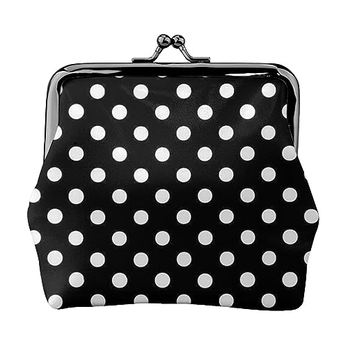 Schwarz Und Weiß Polka Dots Gedruckt Geldbörse Für Frauen Brieftasche Tasche Pu Leder Ändern Pouch Kiss-Lock Vintage Beutel, Schwarz Und Weiß Polka Dots, Einheitsgröße, Vintage, Schwarz und Weiß von DOFFO