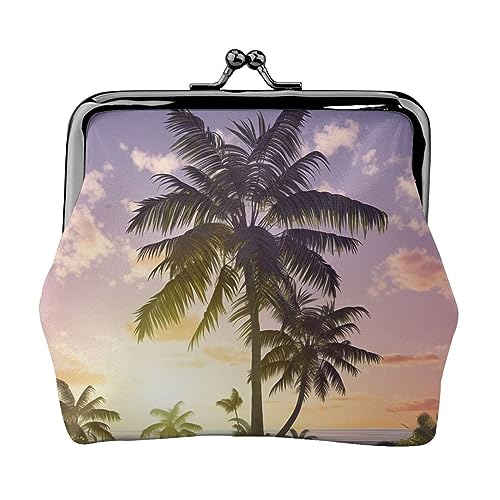 Sommer Seestern Muschel Gedruckt Geldbörse Für Frauen Brieftasche Tasche Pu Leder Ändern Beutel Kiss-Lock Vintage Beutel, Sommerpalme, Einheitsgröße, Vintage von DOFFO