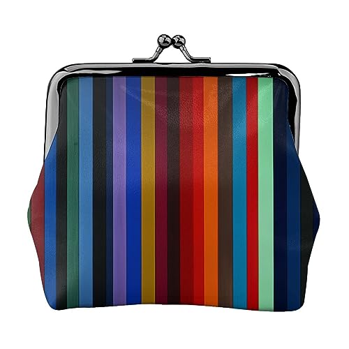 Traum Bunte bedruckte Geldbörse für Frauen Brieftasche Tasche Pu Leder Ändern Beutel Kiss-Lock Vintage Beutel, Farbige Streifen, Einheitsgröße, Vintage von DOFFO