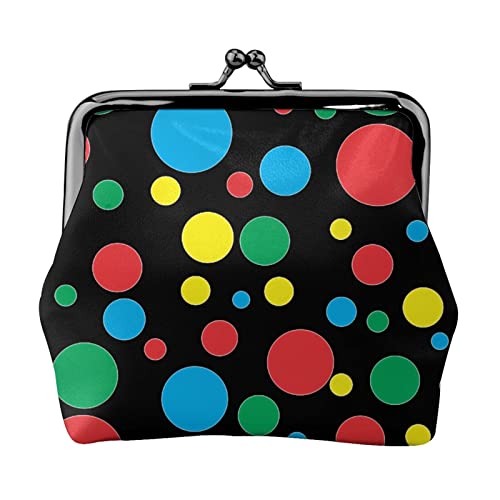 Twister Polka Dots Printed Coin Purse For Women Wallet Bag Pu Leather Change Pouch Kiss-Lock Vintage Pouch, Twister Polka Dots, One Size, Vintage, Twister Polka Dots, Einheitsgröße, Vintage von DOFFO