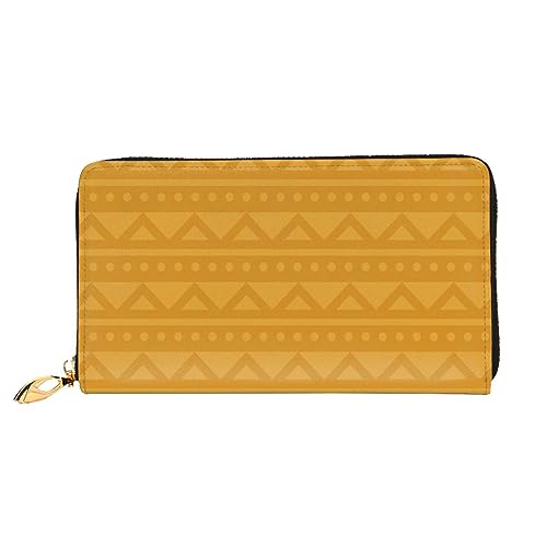 Wunderschöne Dreamy Floral Green Print Leder Brieftasche Für Frauen Münzbörse Fall Brieftasche Schlank Reißverschluss Telefon Kleingeld Geldbörse Clutch Kartenhalter, Goldenes Tribal-Muster, von DOFFO