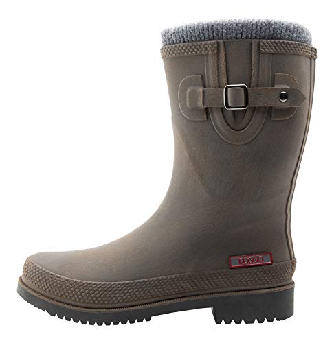 DOGGO Gummistiefel Lotte - Unisex-Erwachsene Gummistiefel - gefüttert & wasserdicht - Regenstiefel für Damen & Herren - Braun - 40 von DOGGO