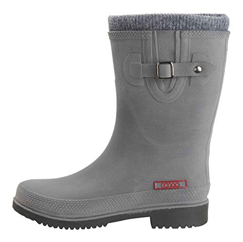 DOGGO Gummistiefel Lotte - Unisex-Erwachsene Gummistiefel - gefüttert & wasserdicht - Regenstiefel für Damen & Herren - Grau - 40 von DOGGO