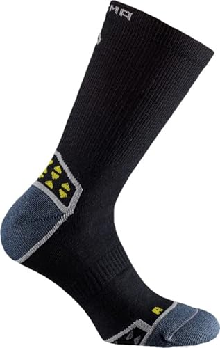 DOGMA Mountain Goat – atmungsaktive Wandersocken mit Merinowolle für die warmen Hiking Tage. Temperaturregulierende, dezent gepolsterte, Trekkingsocken für alle Outdoor Aktivitäten (43-46, Negre) von DOGMA