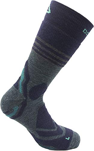 DOGMA Mountain Lion - warme, schnelltrocknende Merino Wandersocken für Damen & Herren, atmungsaktive Trekkingsocken, wadenlange Funktionssocken, outdoor hiking socks (stripe, 42-44) von DOGMA