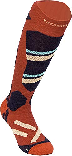 DOGMA Snow Leopard - Snowboard Socken aus Merino Wolle, Skisocken mit leichter kompression für Herren und Damen, Performance Merinosocken für den Wintersport (retro red, 39-41) von DOGMA