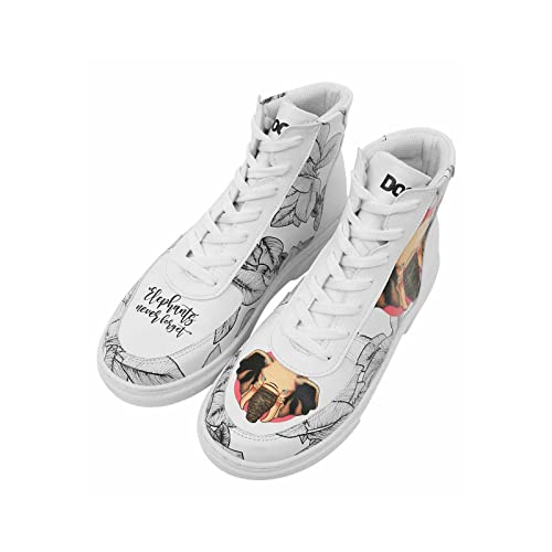 DOGO Ace Boots - Elephants Never Forget - Vegane Damen Boots Frauen Stiefelette -Bunte und Comfort Stiefel von DOGO