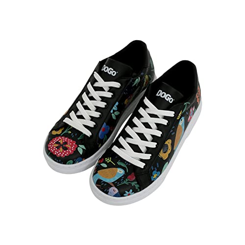 DOGO Ace Sneakers - Flowers & Birds - Vegane Atmungsaktive Bunte Damen Sneaker von DOGO