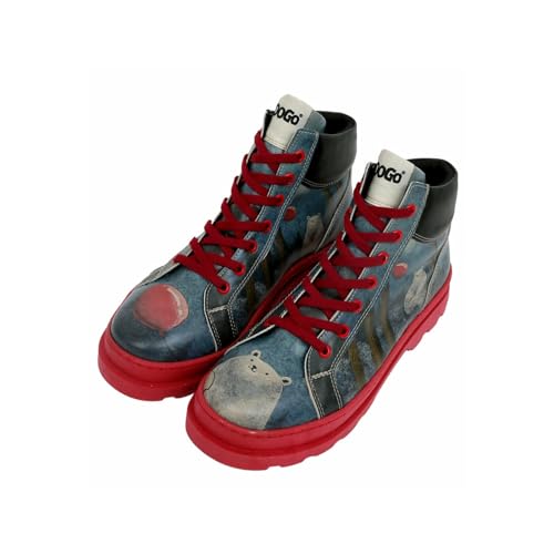 DOGO Adriana Boots - Bear with a Balloon - Vegane Damen Boots und Nachhaltige und Bunte Stiefeletten - Trendige Bequeme Stiefel für Damen von DOGO
