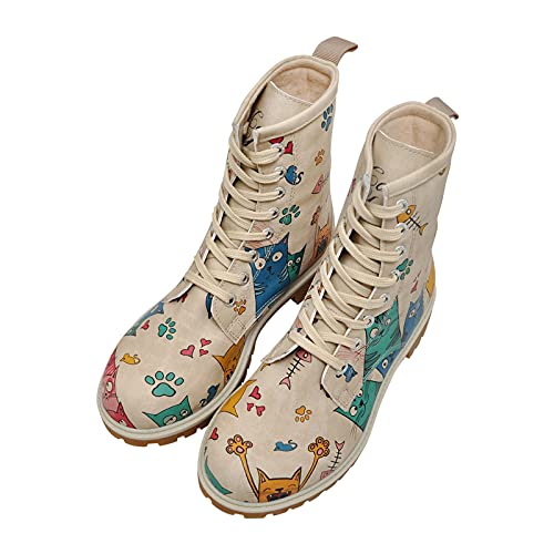 DOGO Schuhe Vegane Damen Boots Stiefeletten - Cat Lovers 40 von DOGO