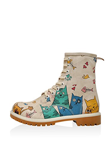 DOGO Schuhe Vegane Damen Boots Stiefeletten - Cat Lovers 41 von DOGO