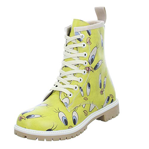 DOGO WB Vegane Damen Boots Stiefeletten - Tweety in Yellow 38 von DOGO