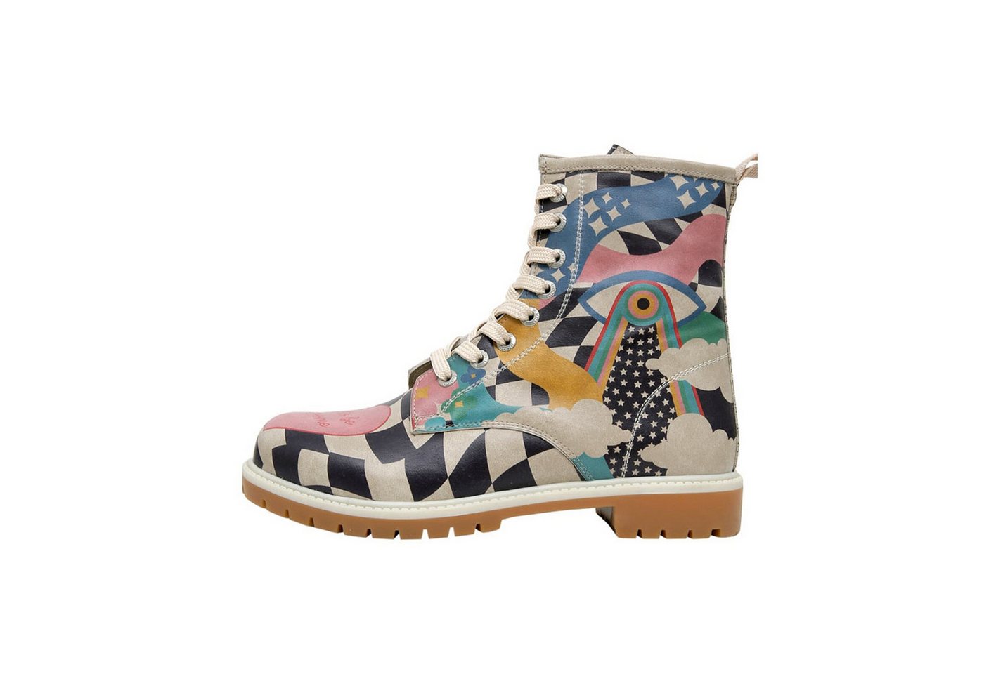 DOGO Longe Boots Schnürstiefel Born To Be Awesome Damen Stiefeletten Schnürboots Handgefertigt von DOGO