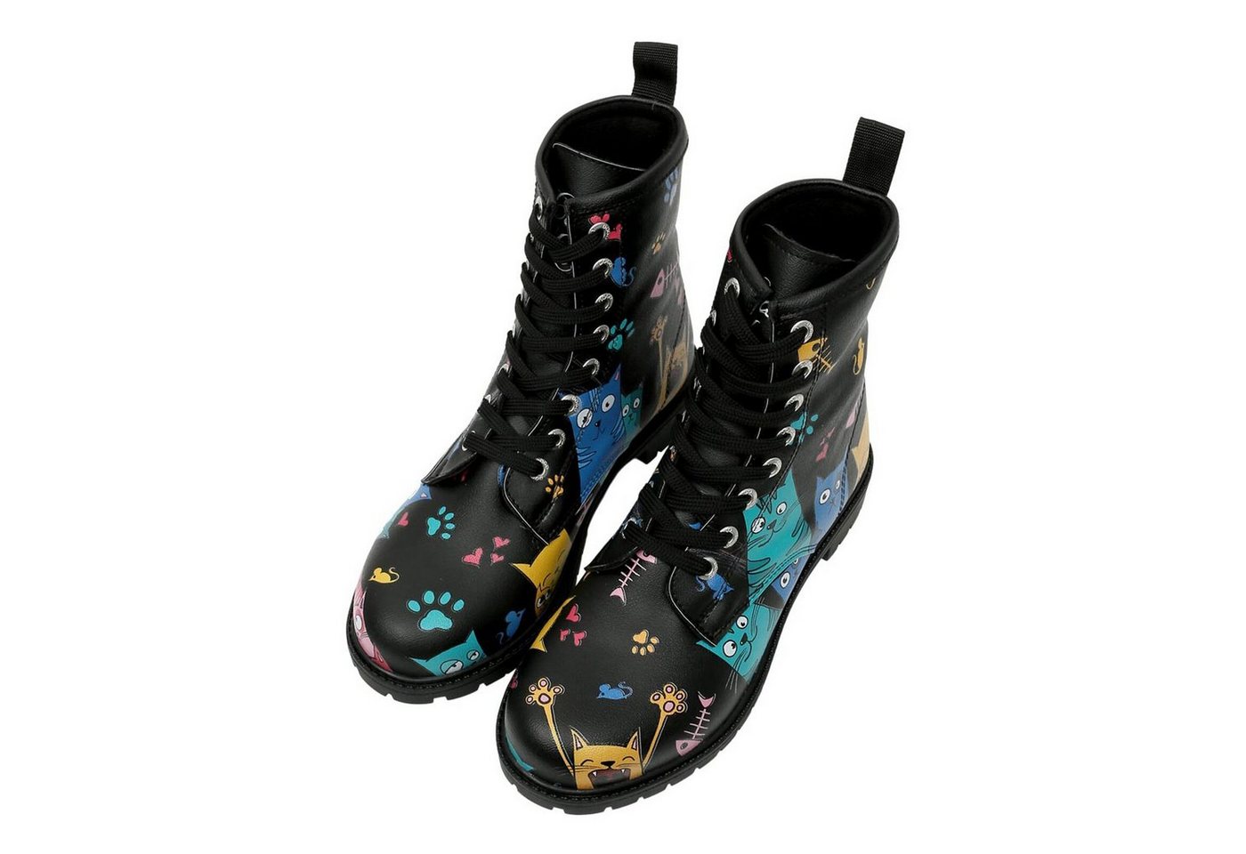 DOGO Boots Cat Lovers Damen Boots / Female Schnürboots Vegan DOGO Boots Cat Lovers Damen Boots / Female Schnürboots Vegan von DOGO