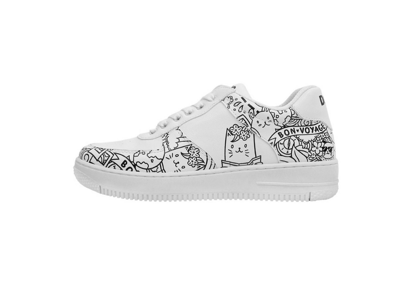 DOGO Dice Low-Top Sneaker Bon Voyage Damen Sneaker Sneaker Handgefertigt von DOGO