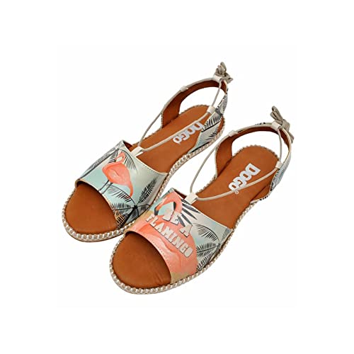 DOGO Damen Sandalen Hazel - Be a Flamingo- Vegan Damen Sommer Sandalen von DOGO