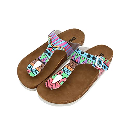 DOGO Damen Sandalen Lila -Colors of Patterns - Vegan Damen Sommer Sandalen von DOGO