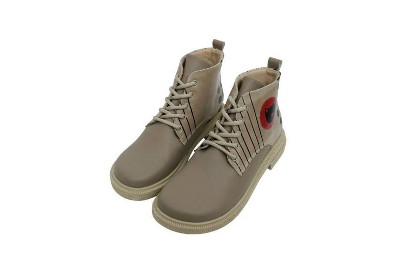 DOGO Victoria Ankle Boots Dots And Cats Damen Stiefeletten Bootsschuh Handgefertigt von DOGO